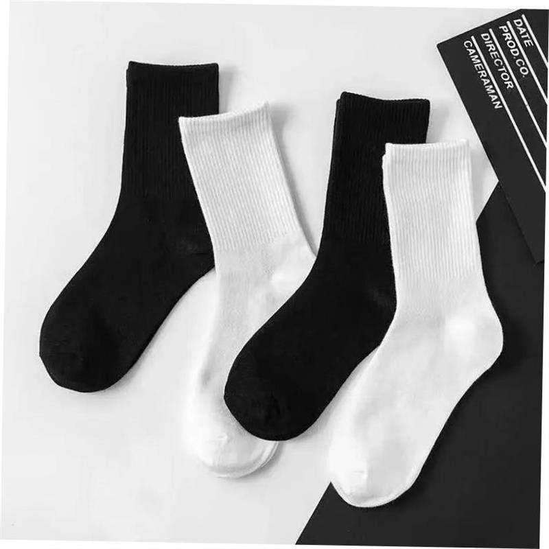 Men's Black and White Crew Socks 5-Pair Pack