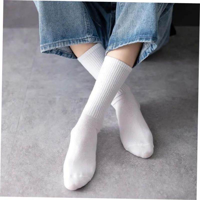Men's Black and White Crew Socks 5-Pair Pack