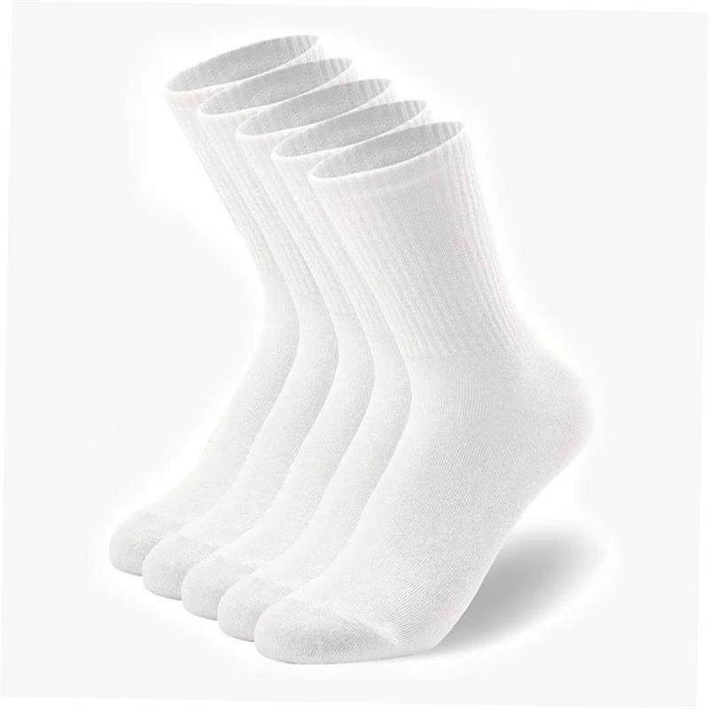 Men's Black and White Crew Socks 5-Pair Pack