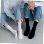 Men's Black and White Crew Socks 5-Pair Pack