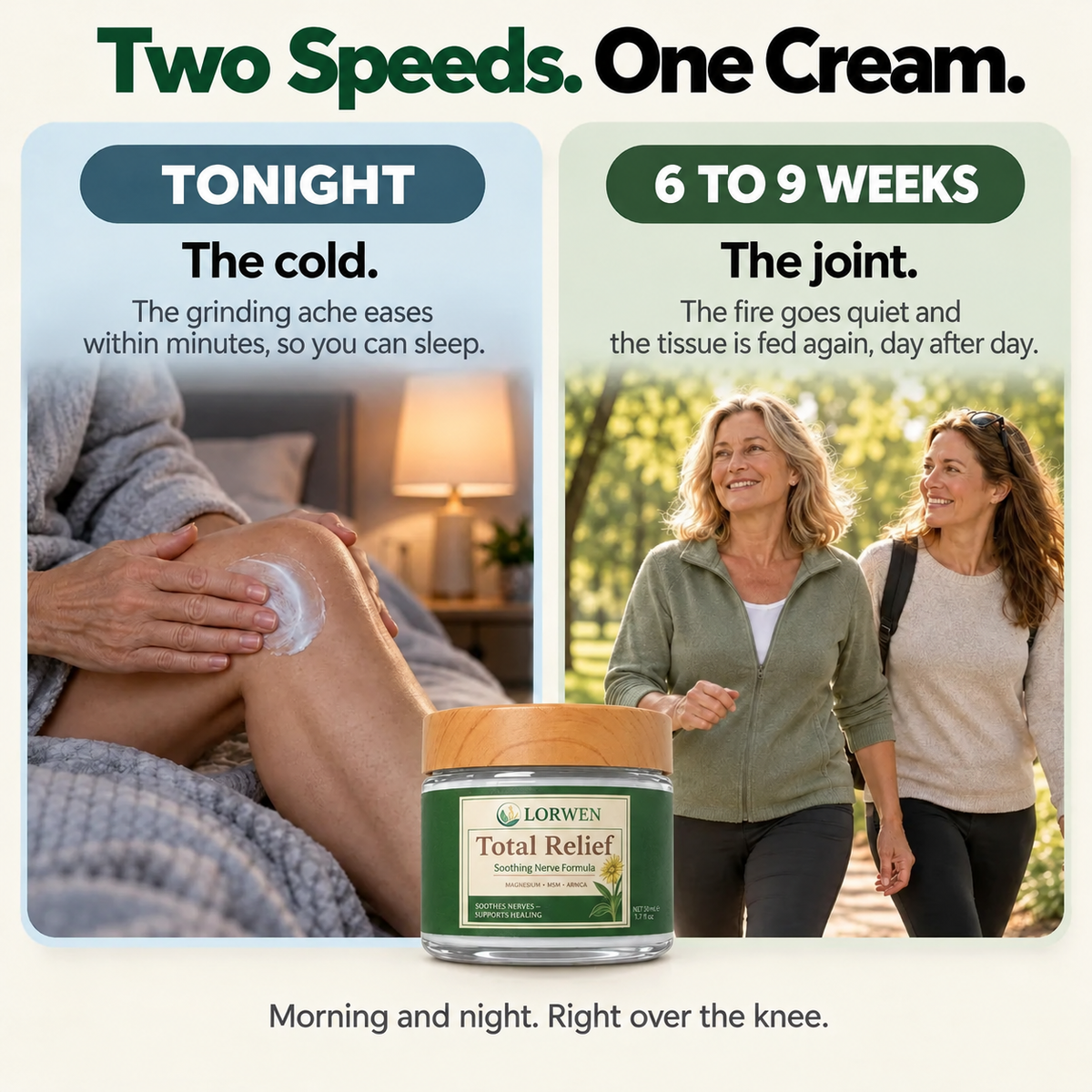 Calm the Grinding, Stiff, Bone-on-Bone Knee Pain in 15 Minutes, Without a Single Side Effect, Or Your Money Back