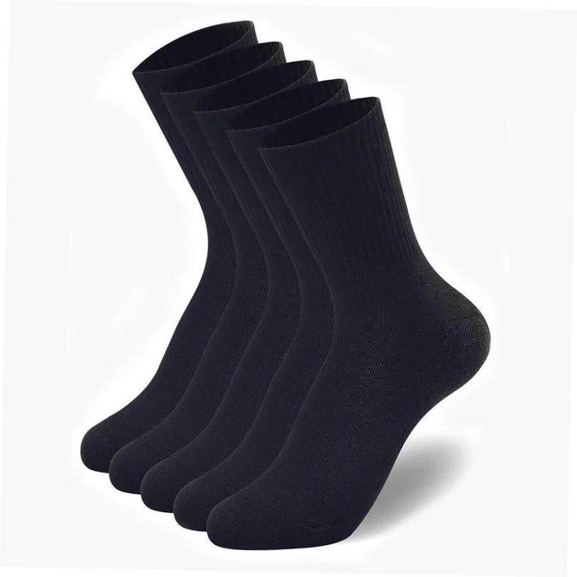 Men's Black and White Crew Socks 5-Pair Pack